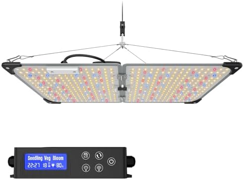 Grow Lights for Indoor Plants, 120W LED Grow Light Full Spectrum, with Samsung LM218B+ Diodes(512 Pcs),HD Digital, 3 Modes, 24H Timer, 10-100% Dimming for 3X3 / 4X4 ft Grow Tent by URBZUE