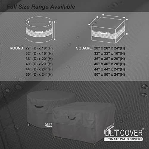 ULTCOVER Waterproof Square Patio Fire Pit Table Cover 28 inch, Black - Image 3