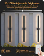 EDISHINE 47.2" LED Outdoor Wall Light, Modern Black Linear Wall Sconce - Image 5