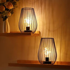 TRIROCKS Metal Cordless Table Lamp - 8'' Tall Set of 2 Cage Shape Battery Operated Lamp with Fairy Lights Bulb for Indoor/Outdoor Use Perfect for Christmas Garden and Weddings (Black,Set of 2) - Image 6