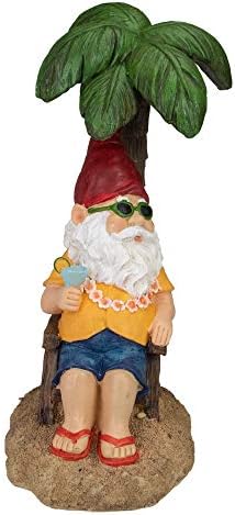 Northlight 12.25" Tropical Gnome with Palm Tree Outdoor Garden Statue - Image 4