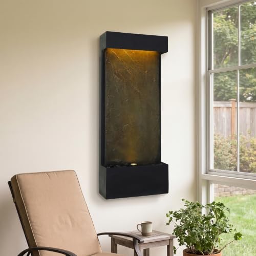 Bumilgar 35.43 in Indoor Outdoor Wall Mounted Waterfall Fountain Black - Image 6