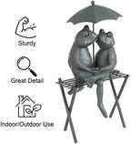 Pure Garden Resin Whimsical Frog Couple Statue, Bronze, 8" x 6.25" x 14.5" - Image 3