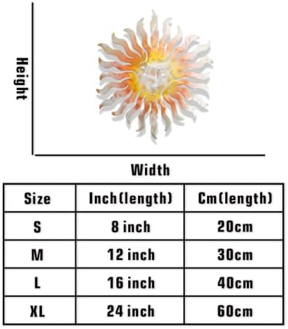 Sun Metal Wall Art Celestial Face Plaque Rustic Iron Decor for Garden Patio Porch Indoor Home Living Room Stylish Hanging Ornament (16 INCH) - Image 6
