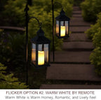 2-Pack 14" Candle Lanterns Outdoor Waterproof Decorative Lights with Timer Remote -Cool White Vintage Lantern Outdoor Decor - Image 3