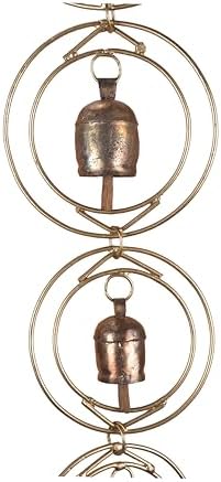 27" Metal Wind Chimes for Outside with 5 Tuned Bells – Rustic Gold Outdoor Garden Decor – Windchimes for Outdoors Yard Decorations Deep Tone Chimes – Garden Decor for Outside with Decorative Bells - Image 5