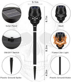 8 Pack Solar Halloween Lights Outdoor, Orange Skull Torch Lights - Image 5