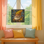 Bee Keeper Gnome Stained Glass Suncatcher – Square Hanging Window Panel for Home or Greenhouse – Whimsical Glass Art Gift for Garden Lovers, Christmas, Halloween, Father Days 1iRWQX - Image 5
