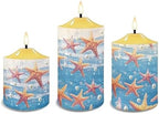 Cozeyat 3Pcs Flameless Candles Battery Operated Sea Starfish Design Warm Yellow Tealights 4/6H Timers LED Tea Lights with Remote Control for Wedding Table Centerpiece - Image 2