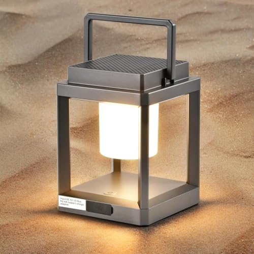 Solar Outdoor Table Lamp: Outdoor Lanterns for Patio Waterproof,Portable Rechargeable Solar Lamp by LETRY