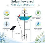 Solar Fountain for Bird Bath Outside, Power Panel and Pump with Metal Stakes for Garden Yard Decor (Blue) - Image 3