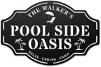 Personalized Swimming Pool Metal Sign, Custom Family Poolside Oasis Sign, Custom Pool Sign, Patio Decor, Backyard Decor by HZYCYYFC