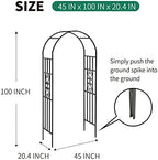 Metal Pergola Arbor, 100" H x 45" W Garden Arch Archway for Wedding Ceremony Party Curved Iron Plants Trellis Stand Use for Outdoor Garden Climbing Plants - Image 5