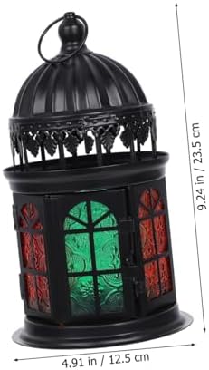 Moroccan Style Candle Lantern Black Tinplate Xmas Halloween Decor - Image 2