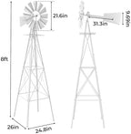 Outvita 8FT Metal Ornamental Windmill with Weather Vane - Image 2