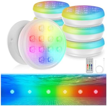 Pool Lights 6 Pack, Above Ground Pool Lights Magnetic,22 Colors by Unknown