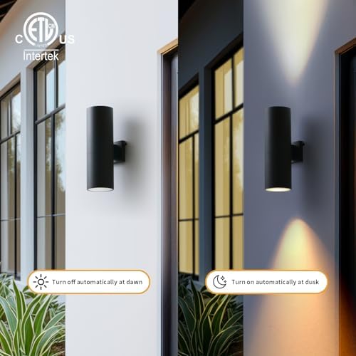 mirrea 18" Dusk to Dawn Outdoor Porch Light, Matte Black, Pack of 2 - Image 7