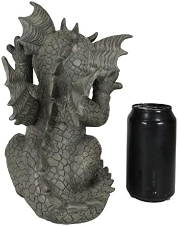 Ebros Gift Whimsical Garden Dragon Making Silly Funny Faces Statue 10.25" H Cute Baby Dragon Faux Stone Resin Finish Figurine Dungeons and Dragons Mythical Fantasy Sculpture Guest Greeter Home Decor - Image 6