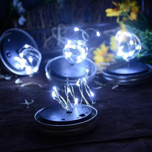 Solar Mason Jar Lights - 4 Pack 30 LED Fairy Firefly String Lights Hanging Starry Lantern Sets, Outdoor Waterproof Patio Porch Garden Yard Balcony Lawn Handmade Wall Lighting Decor - Image 5