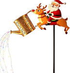 Solar Watering Can Lights - Christmas Santa LED Metal | Outdoor Yard Stake - Image 6