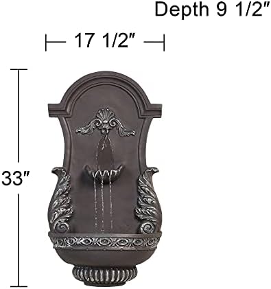 San Pablo Grey Ornate 33" Large Wall Outdoor Fountain by John Timberland - Image 4