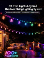 Smart Outdoor String Lights 46FT, DIY Color Changing Patio Lights - Image 2