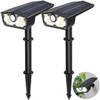DAONEG Bright Solar Spot Lights Outdoor, 2Pack Motion Sensor, Modern Style, Black, Waterproof, 250 Lumen, LED, Solar Powered, Remote Control, Driveway/Garden/Walkway by usiako