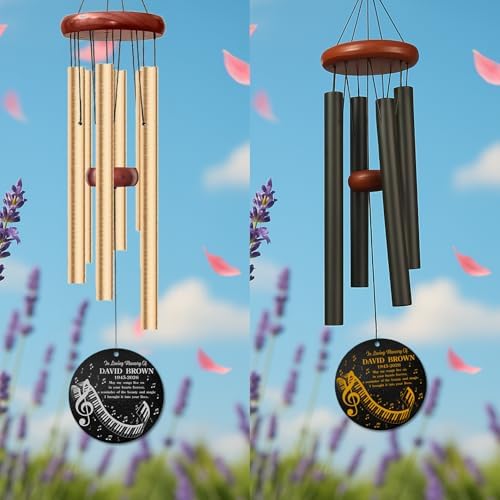 Personalized Music Memorial Wind Chime – Custom Name & Years in Loving Memory Tribute – Sympathy Gift for Musician Families – Memorial Windchimes for Loss of Loved One – Remembrance Décor - Image 3
