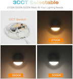 CLOUDY BAY [12 Pack] 3CCT Low Voltage LED Deck Lights Outdoor,2700K/3500K/5000K Selectable,Landscape Step Stair Railing Fence Light Wired,3W,12V-24V AC/DC Deck Lighting Fixtures,White - Image 4