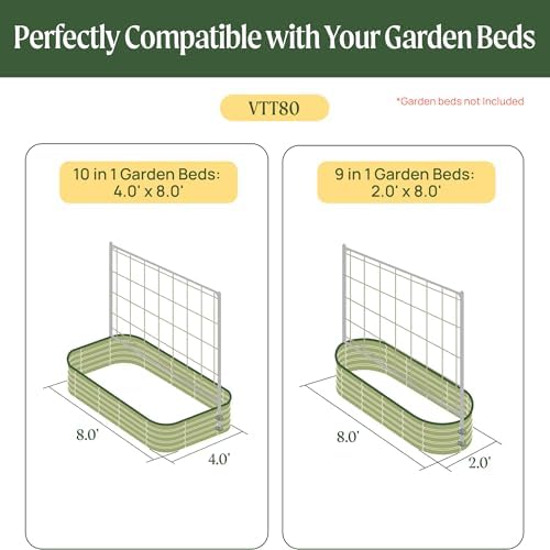 Vego Garden 8.0ft Long Tomato Metal Frame Trellis, Garden Trellis for Climbing Plants Like Cucumber Beans Tomatoes & Vines, (Garden Beds Not Included) - Image 2