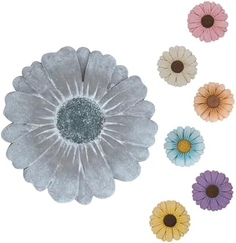 Heavy Duty Concrete Stepping Stone 10 Inch Daisy Design, Non Slip Garden Pathway Stone for Outdoor Walkway Yard Patio Lawn Fall Gadren(Gray) by Unknown