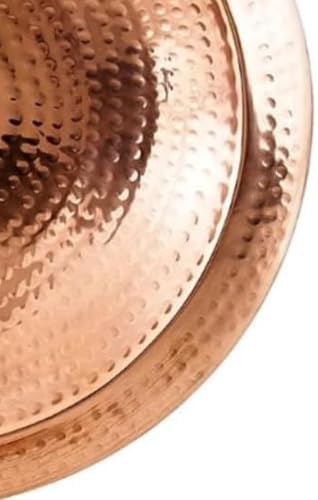 Hand Hammered Standing Bird Bath Feeder Bowl Detachable Outdoor Decor for Garden Backyard Patio and Deck Copper birdbath Bowl with Rim - Image 6