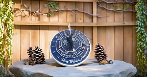 NauticalMart 25th Anniversary Sundial Gift – Silver Wedding Gift for Couples, Parents, Husband & Wife Present to Celebrate 25 Years of Marriage and Togetherness - Image 5