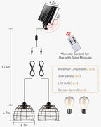 Solar Pendant Light Indoor Outdoor 4/6/8H Timer Set of 2 Remote - Image 4