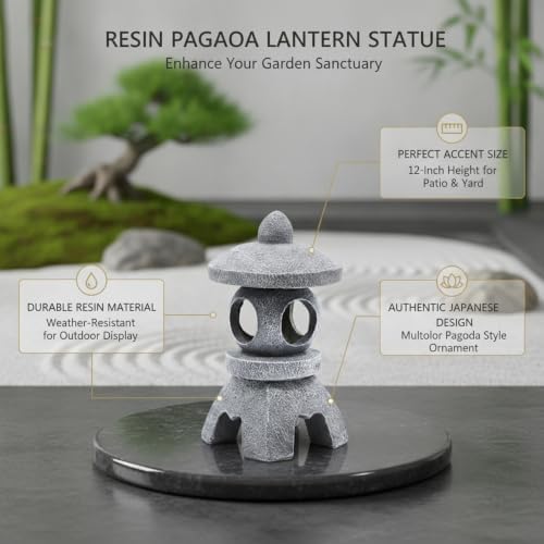 Resin Pagoda Lantern, 1 PC - Image 4