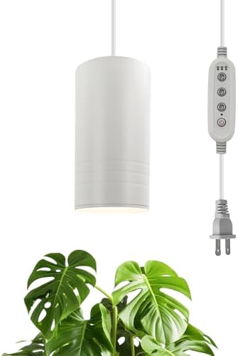 Hanging Plant Grow Light Full Spectrum Warm White Color with Timer Ceiling Decorative Grow Lamp for Indoor Plants by JMXULONG