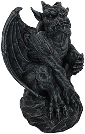 Ebros Kong Giant Primate Winged Gorilla Gargoyle Crouching On Rock Statue Medieval Renaissance Gothic Decorative Figurine 6.5" Tall Gargoyles Notre Dame Stoic Creatures Stone Devils Macabre Decor - Image 6