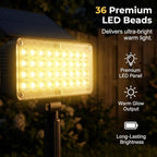 Solar Spot Lights Outdoor Waterproof IP65, 2026 New Solar Powered Outdoor Landscape Spot Lights, 3 Brightness Modes, Solar Landscape Lights for Flag, Tree, House, Garden, Yard (1, White) - Image 5