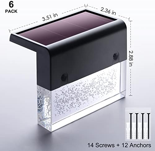 DenicMic Solar Deck Lights LED Waterproof Solar Step Lights Outdoor 6 Pack - Image 6