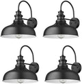 Farmhouse Outdoor Barn Light,11.4 Inch Outdoor Wall Sconce(Black, 4Pack) by bestshared