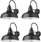 Farmhouse Outdoor Barn Light,11.4 Inch Outdoor Wall Sconce(Black, 4Pack) by bestshared