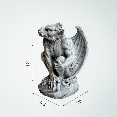 OLOMA Medieval Gargoyle Concrete Garden Statue Handmade Outdoor Gothic Beast Decor Cement Guardian Fantasy Creature Sculpture Yard Ornament Lawn Patio Porch Decor Garden Accent Gift - Image 5