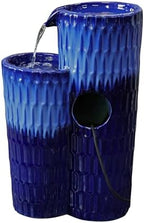 Blue Ceramic Fountain - Serenity in Simplicity, No Lights - Image 4