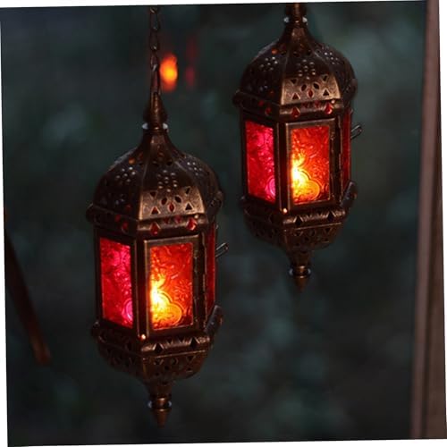 2Pcs Candle Lantern, Hanging Tea Light Candle Holders Moroccan Lantern for Living Room Balcony Patio Halloween Christmas Decorations - Image 3