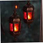 2Pcs Candle Lantern, Hanging Tea Light Candle Holders Moroccan Lantern for Living Room Balcony Patio Halloween Christmas Decorations - Image 3