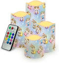 Cute Rabbit Candles Flameless Candles with Remote and Timer LED Pillar Candles Set of 4 Candles Battery Operated Electric Fake Candles for Home Easter Decor by Uorisanigo