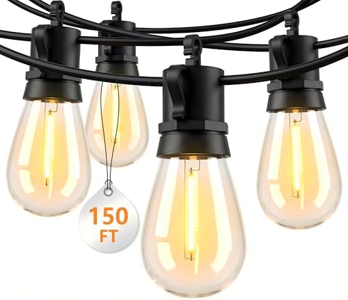 Outdoor String Lights Patio Light - 150Ft Outside Waterproof Edison Bulbs by Unknown