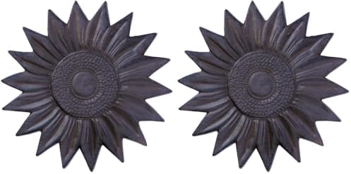 Sunset Vista Designs Cast Iron Sunflower Stepping Stone, 12-Inch Diameter (Pack of 2) by Unknown