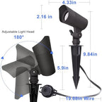 E ENERGETIC LIGHTING LED Landscape Lights with Connectors, 12V Low Voltage, Warm White 3000k, 4W, 175LM, Outdoor Waterproof Garden Pathway Lights Wall Tree Flag Spotlights with Spike Stand, 6 Pack - Image 3