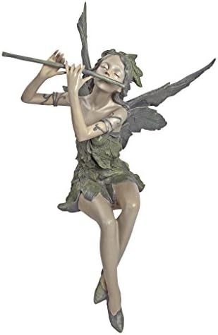 Design Toscano Fairy of the West Wind Shelf Sitting Garden Statue, 19 Inch Tall, Cast Stone Resin, Two Tone Stone Finish - Image 2